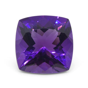 12ct Square Cushion Purple Amethyst from Uruguay - Skyjems Wholesale Gemstones