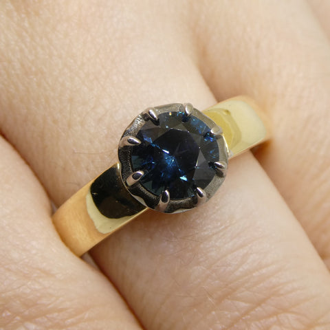 1.32ct Blue Spinel Ring set in 14k Yellow and White Gold