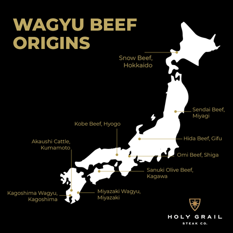 Japanese Wagyu Beef Origins Prefectures Map