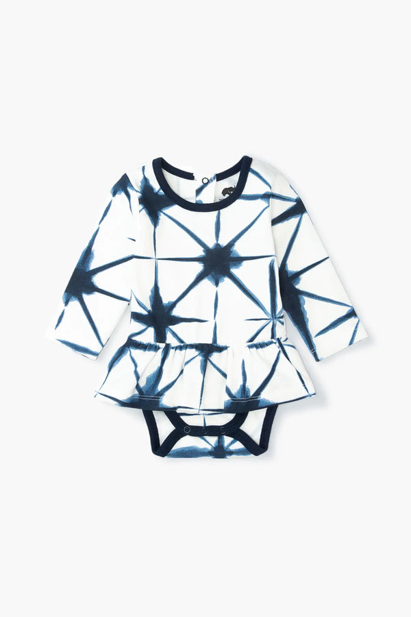 SALE - Long Sleeve All Dressed Up Bodysuit_Navy Shibori