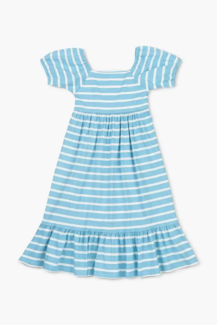 SALE - Adult Organic Life of the Party Dress_Bold Blue Stripes