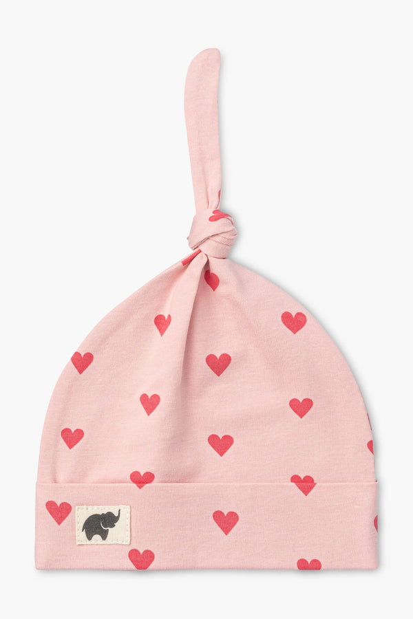 Top Knot Cap_Pink Hearts