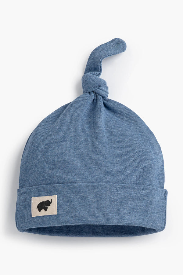 Top Knot Cap_Light Blue Heather