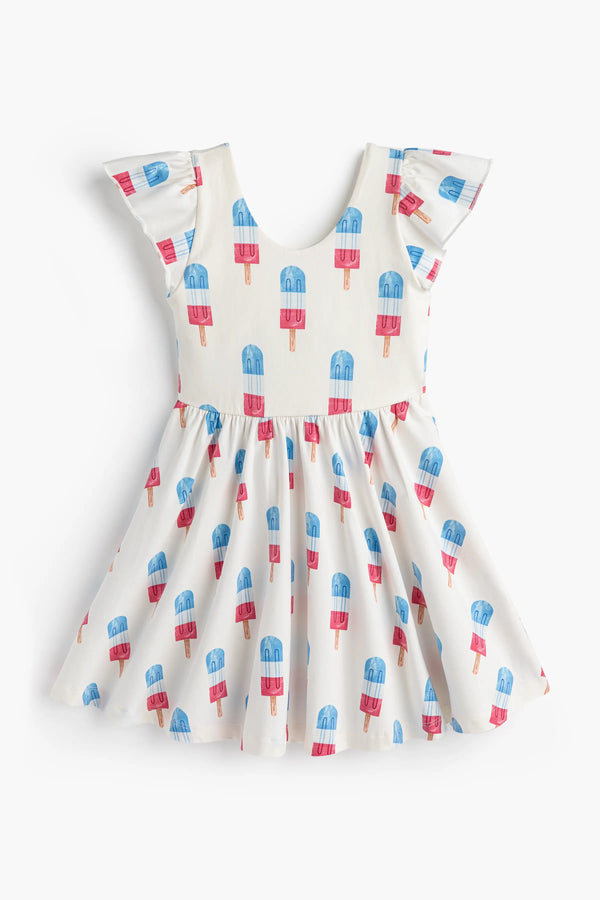 SALE - Short Sleeve Let's Dance Dress_Americana Ice Pops