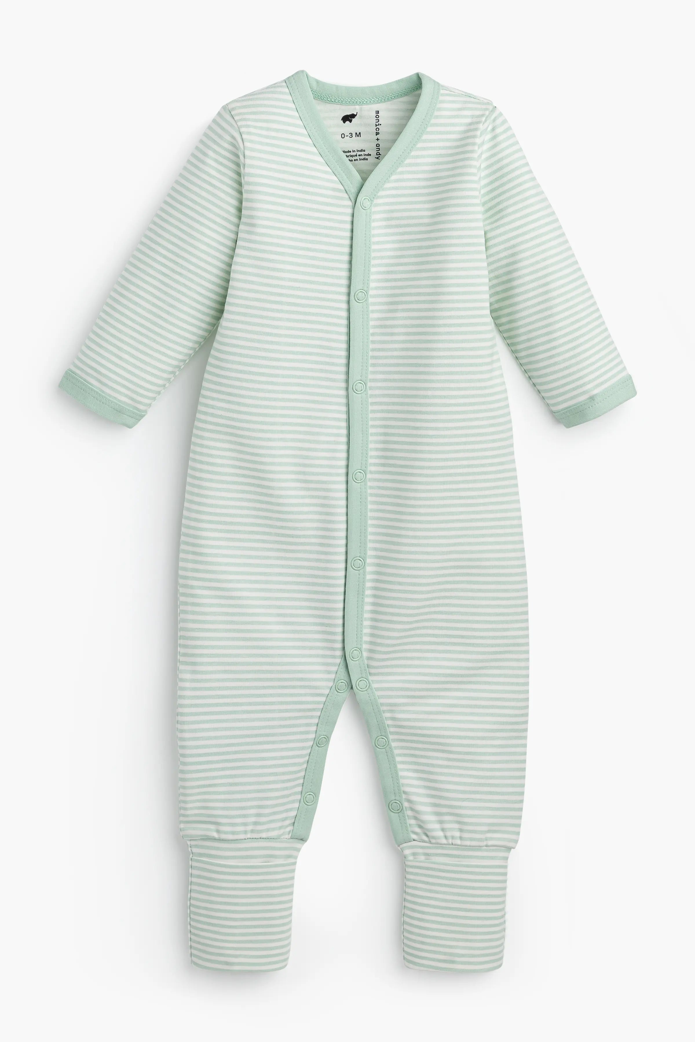 On The Go One-Piece_Green French Stripe