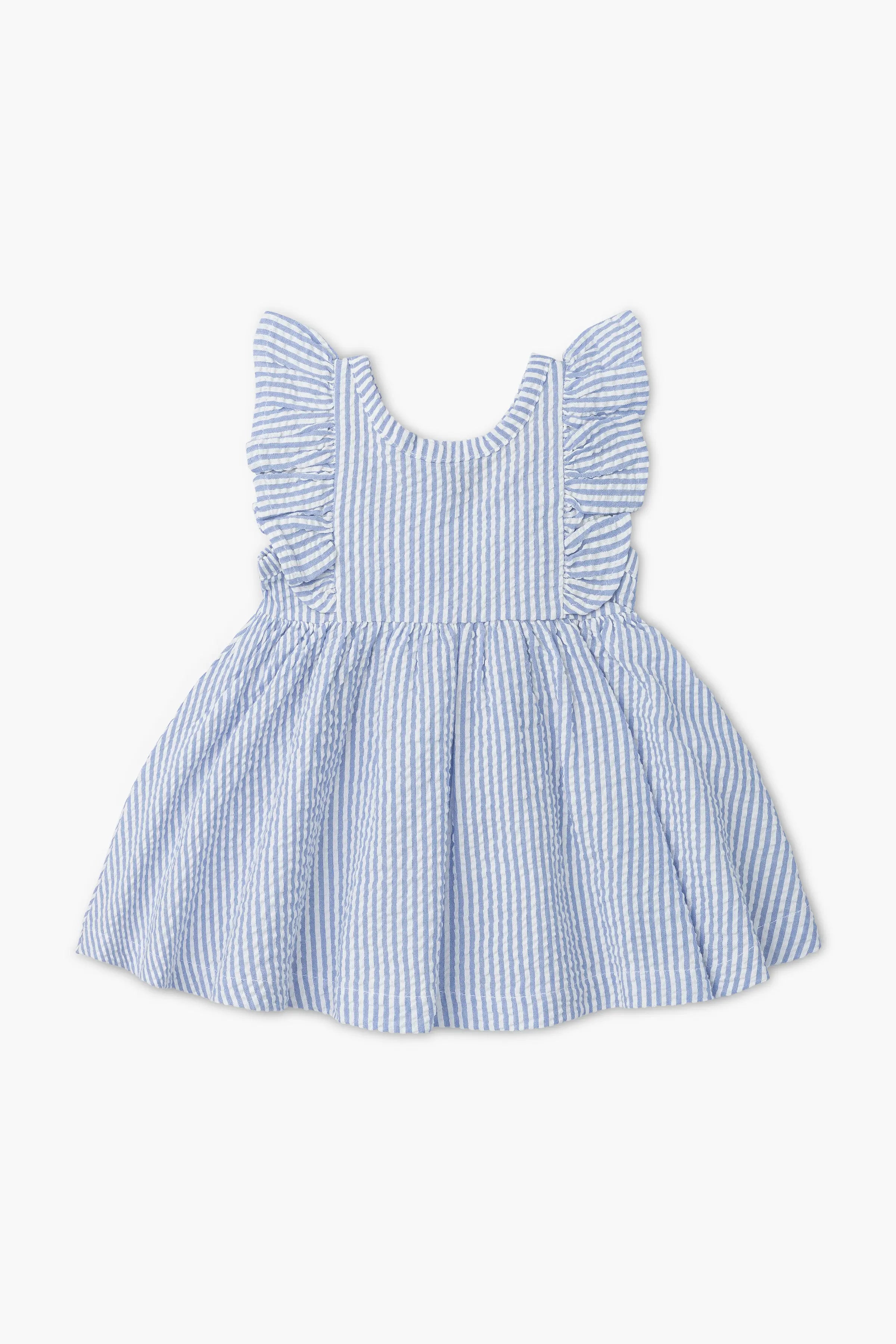 Product image for Garden Party Dress_Light Blue Seersucker