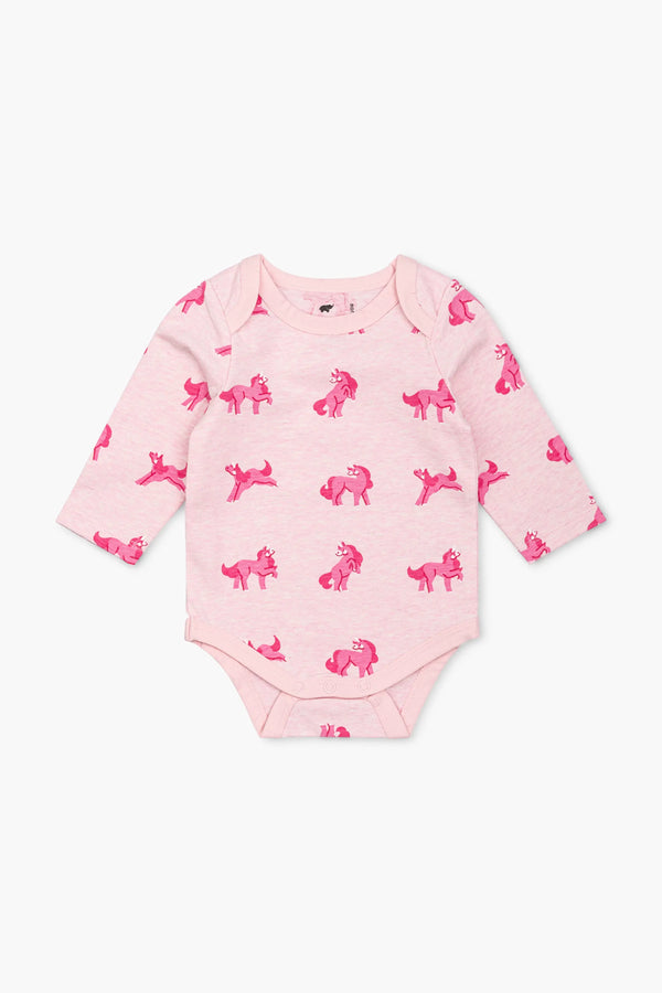 SALE - Long Sleeve Jack + Jill Bodysuit_Pink Unicorns