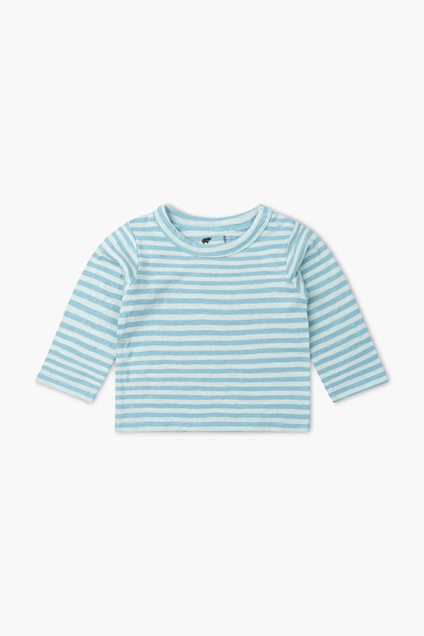 Long Sleeve Crewneck Tee_Light Blue Tonal Stripe