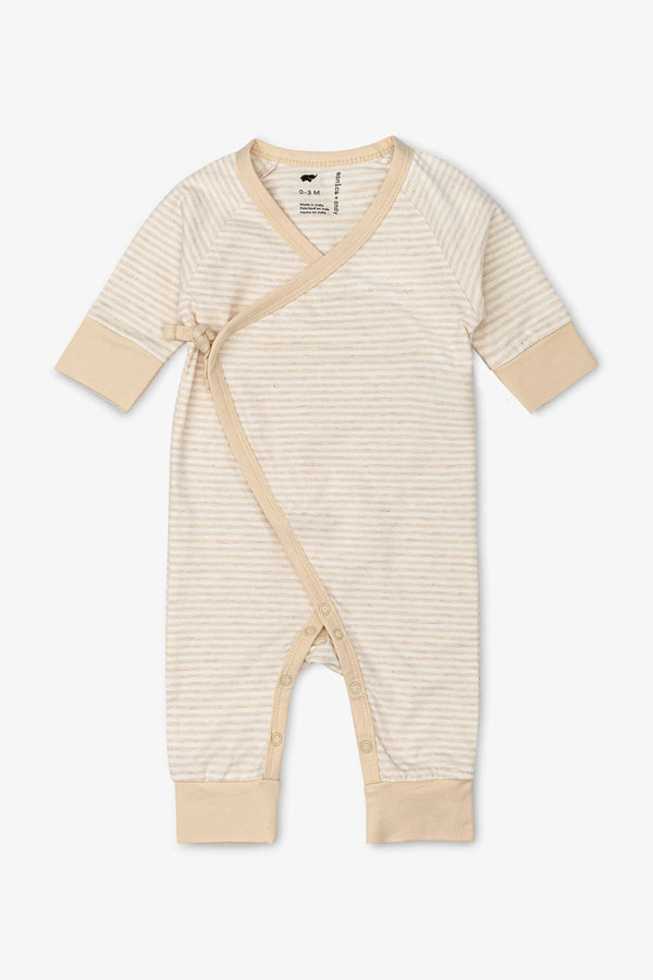 Kimono Tie One-Piece_Cream Heather French Stripe