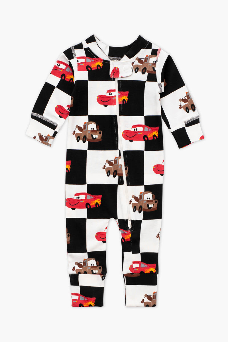 Cars On Charcoal Checkerboard