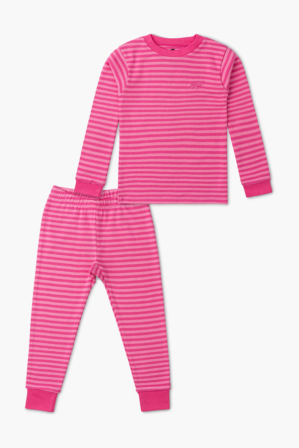 Two-Piece Pajama Set_Dark Pink Tonal Stripe