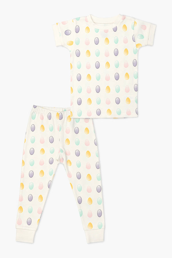 SALE - Short Sleeve Two-Piece Pajama Set_Colored Eggs