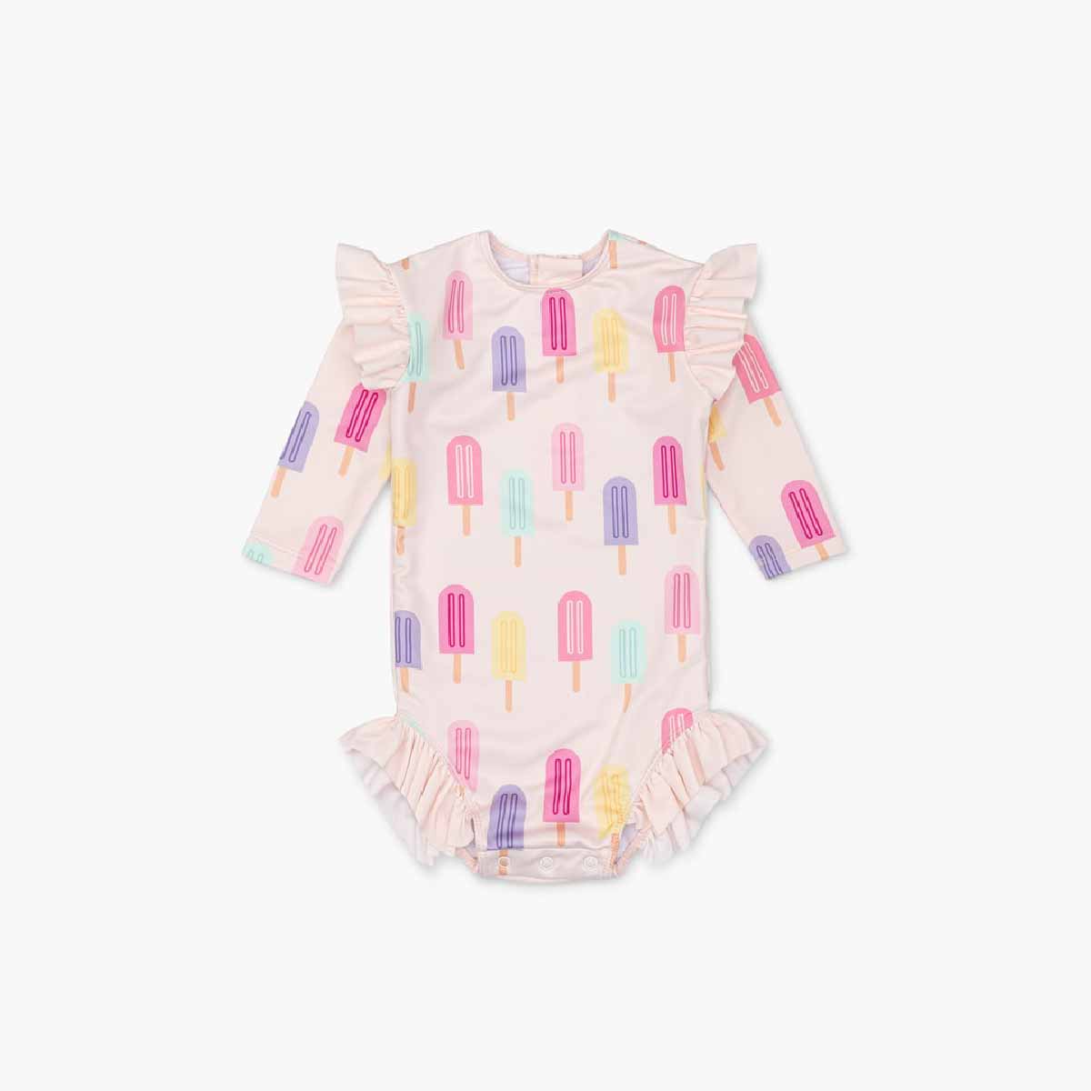 Long Sleeve One-Piece Swimsuit_Popsicle Party