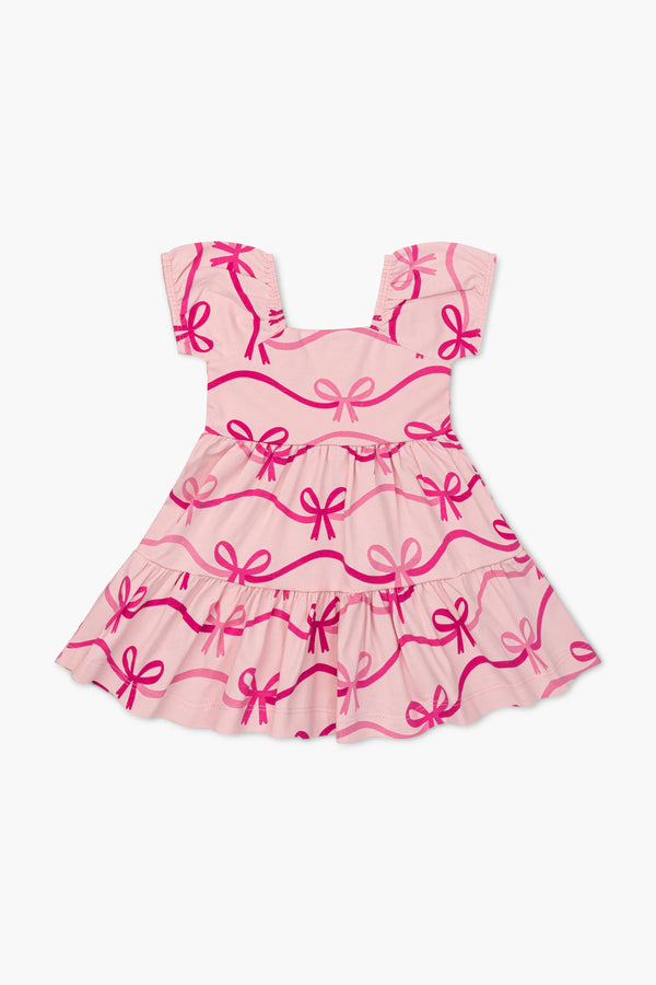 SALE - Organic Short Sleeve Life of the Party Dress_Paris Hilton Pink Bows