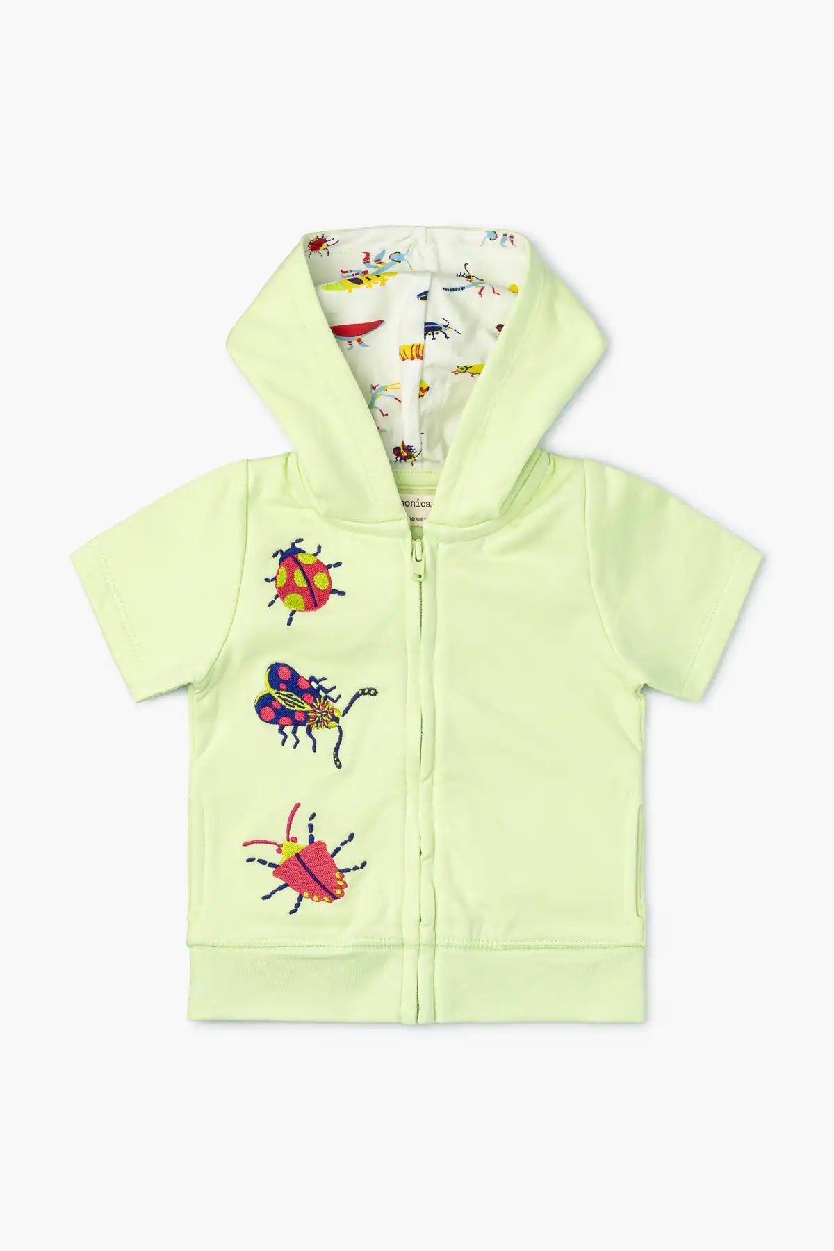 Short Sleeve Embroidered Hoodie