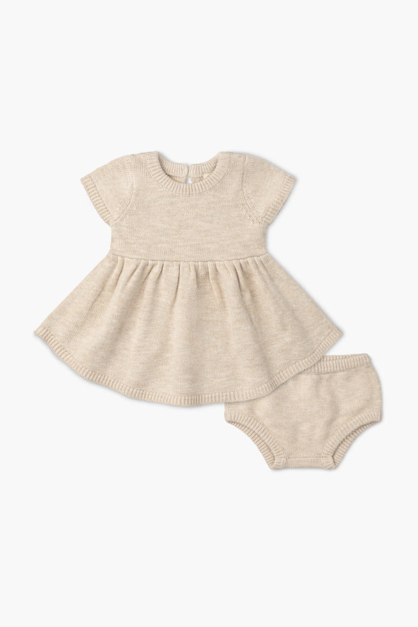 Baby Sweater Dress_Cream Heather