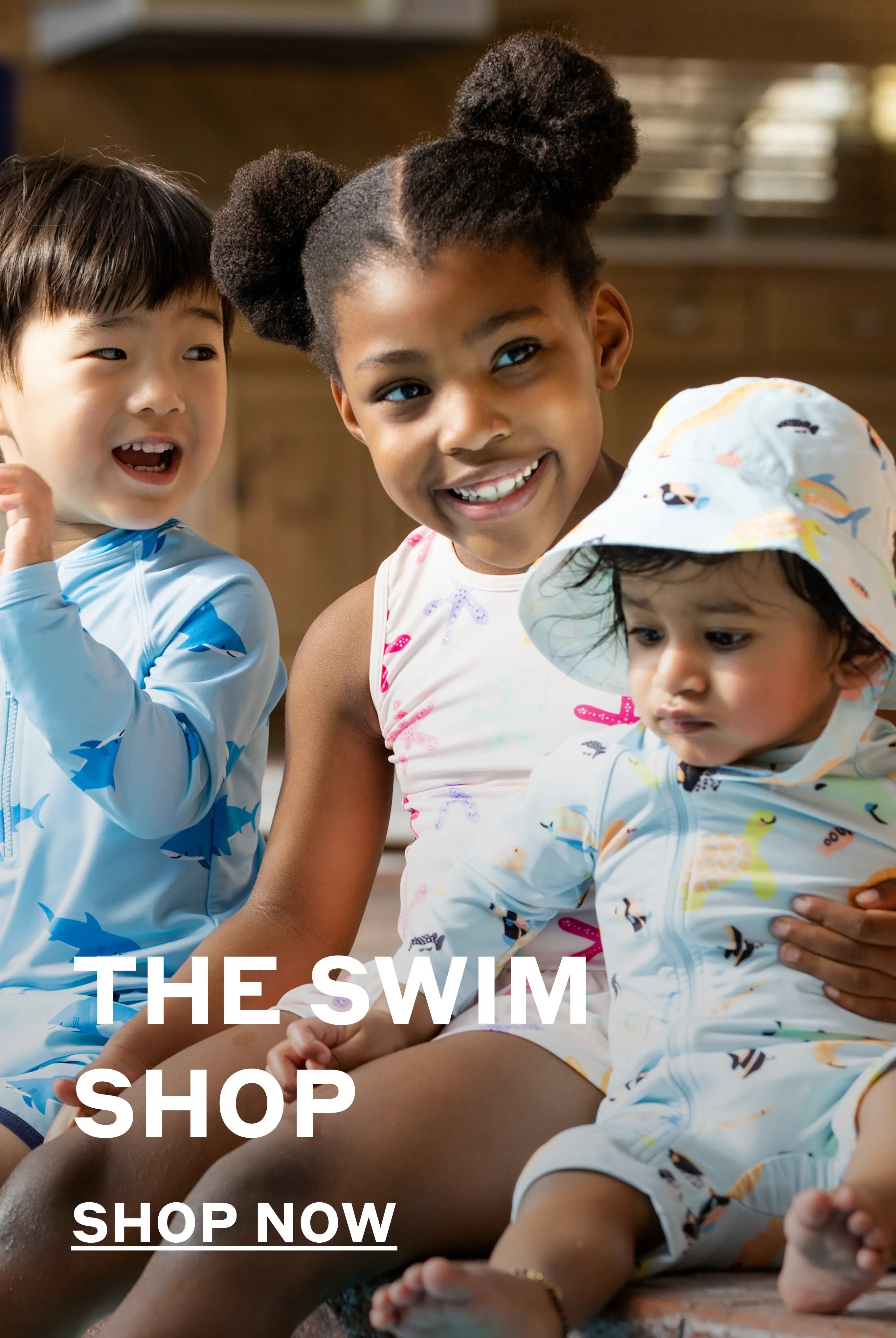 Group of kids in swimwear