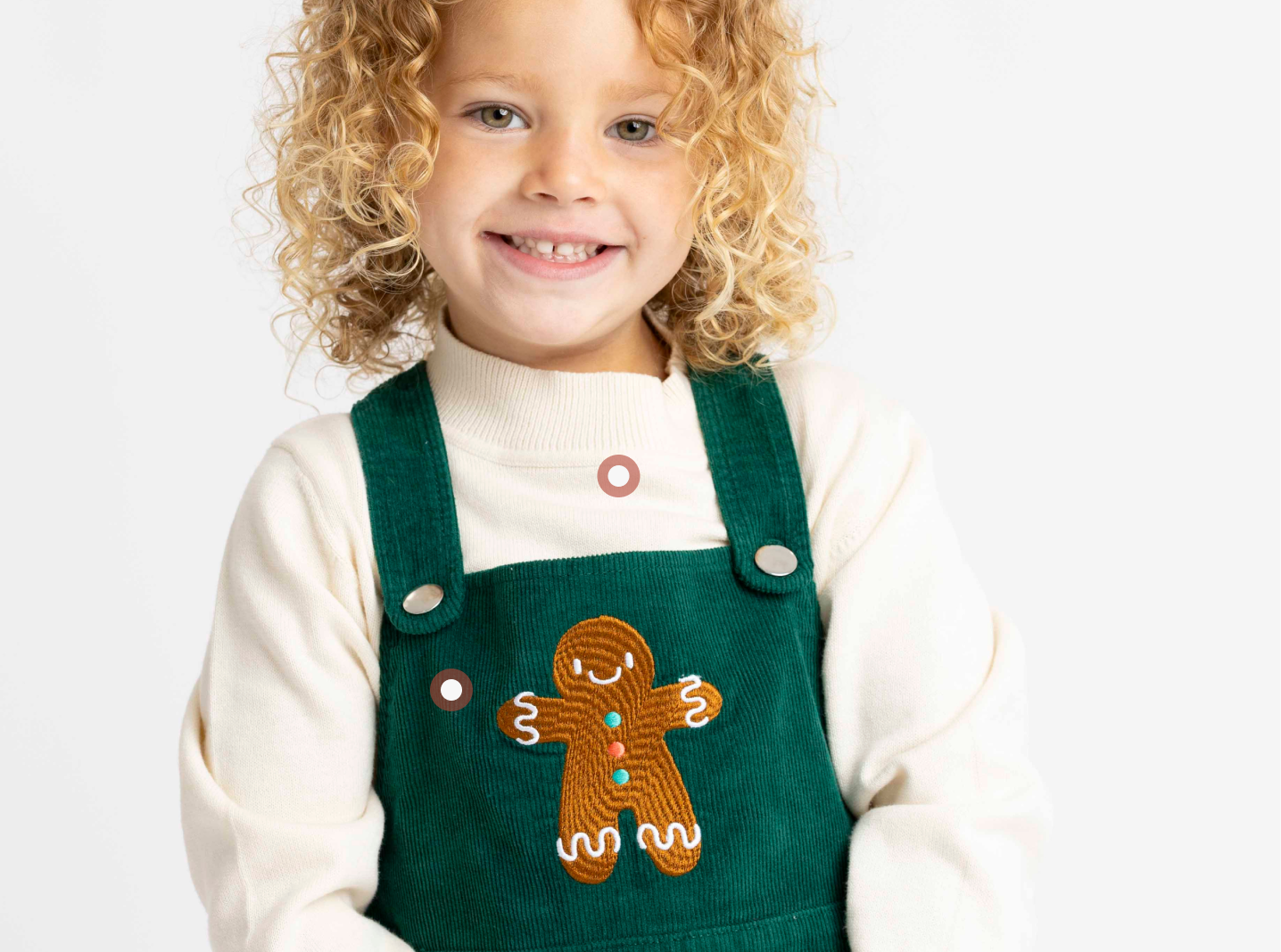 Mother and child wearing personalized matching sweaters with embroidered names