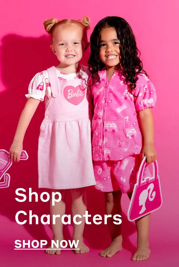 Girls in Barbie print clothing