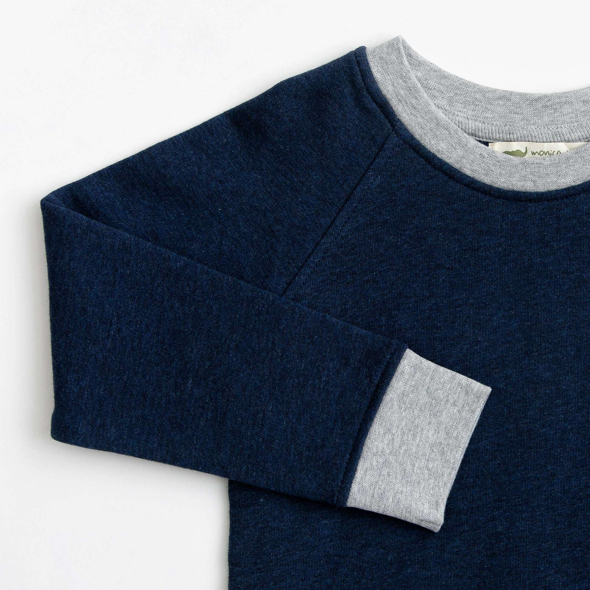 Navy Blue Heather + Heather Grey