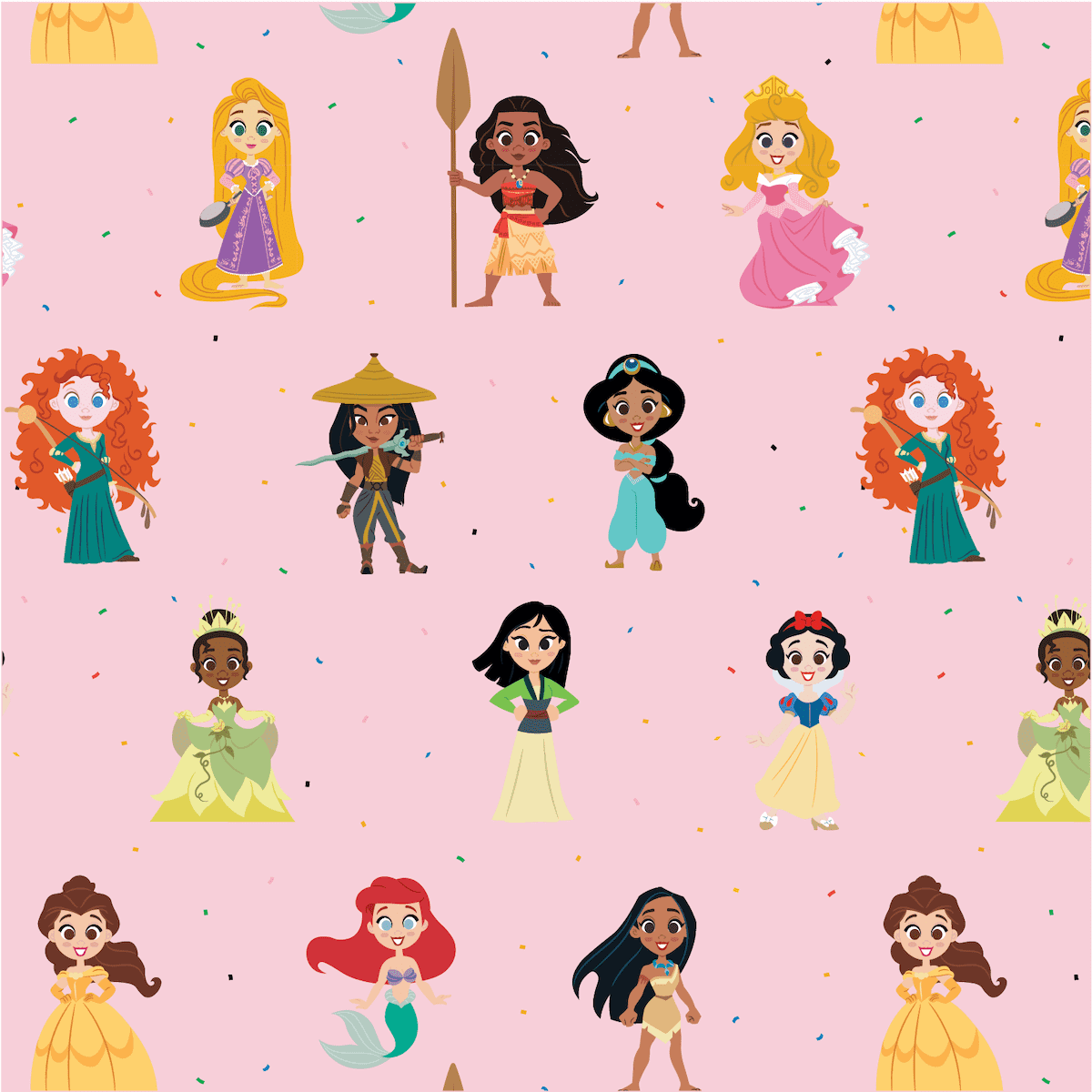 Disney Princess On Light Pink print