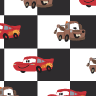 Cars on Charcoal Checkerboard