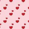 Red Hearts on Pink