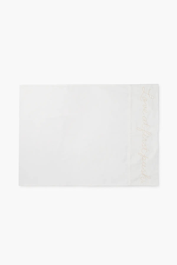 Organic Hospital Pillowcase_White with Cream Font