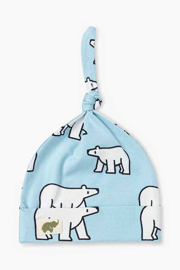SALE - Top Knot Cap_Polar Bear Party