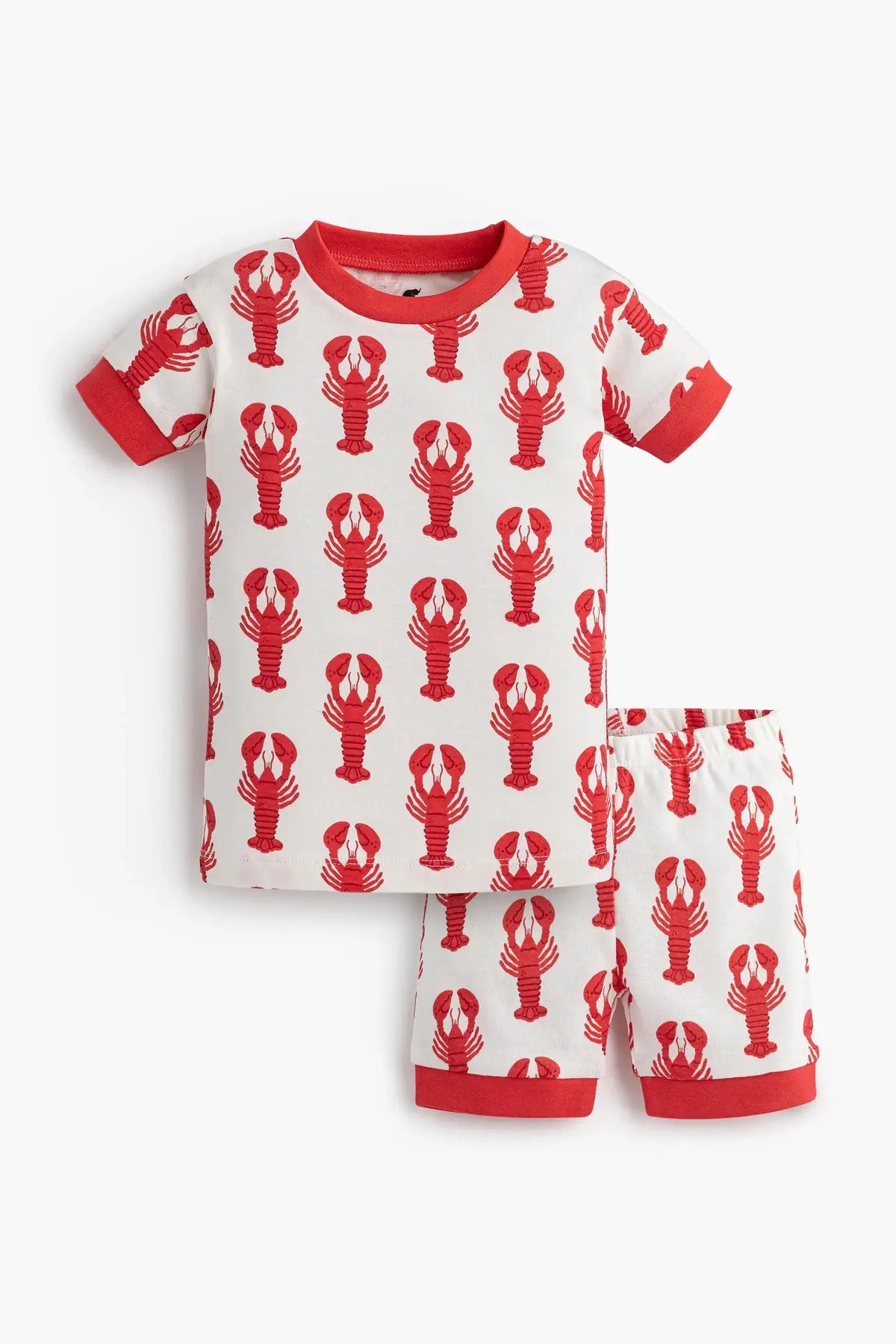 Two-Piece Shorty Pajama Set in Lobster Claws print