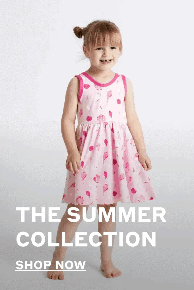Various images of kids in summer clothing