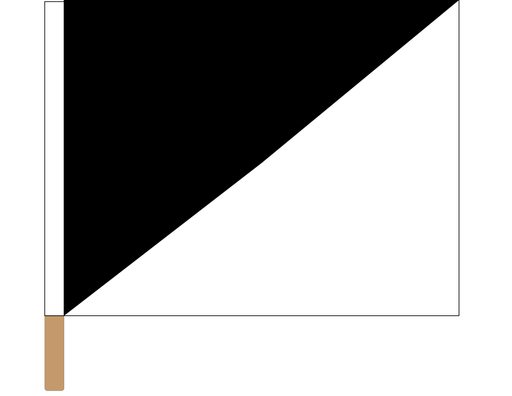 BLACK AND WHITE DIAGONALLY DIVIDED FLAG 3' x 5' - RACE OFFICER - RACING  FLAGS 90