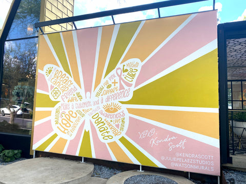 Julie Pelaez Breast Cancer Awareness Mural at Kendra Scott