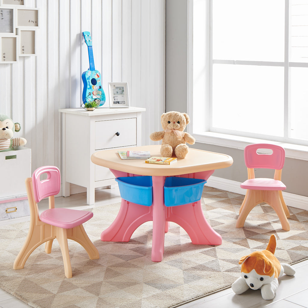 3pcs Children Activity Table w/ Chair Art Table Detachable Storage Bin