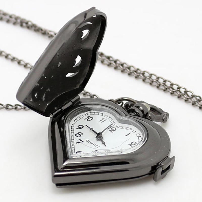 'Time For Love' Pocket Watch - Black – Steampunk Oddities
