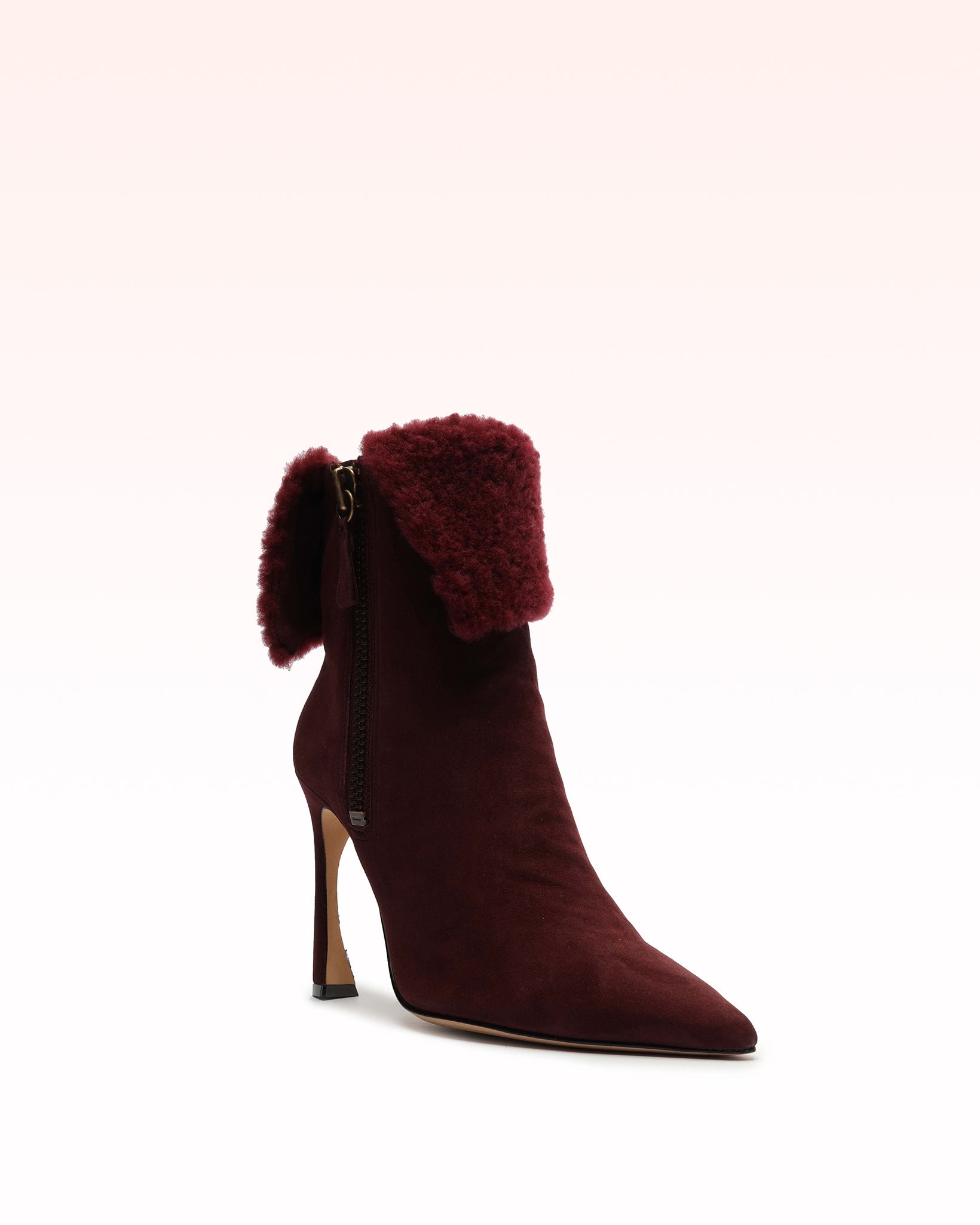 Mirabella 100 Curly Suede & Shearling Bootie
