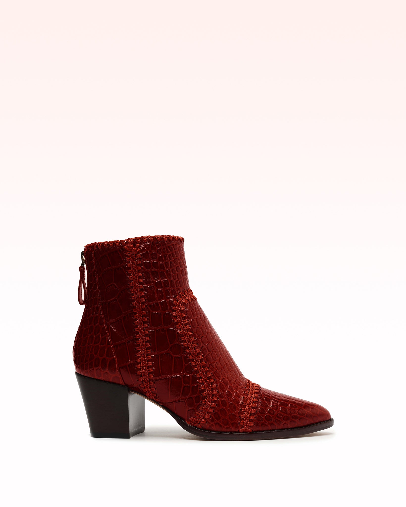 Benta Crocodile-Embossed Leather Bootie