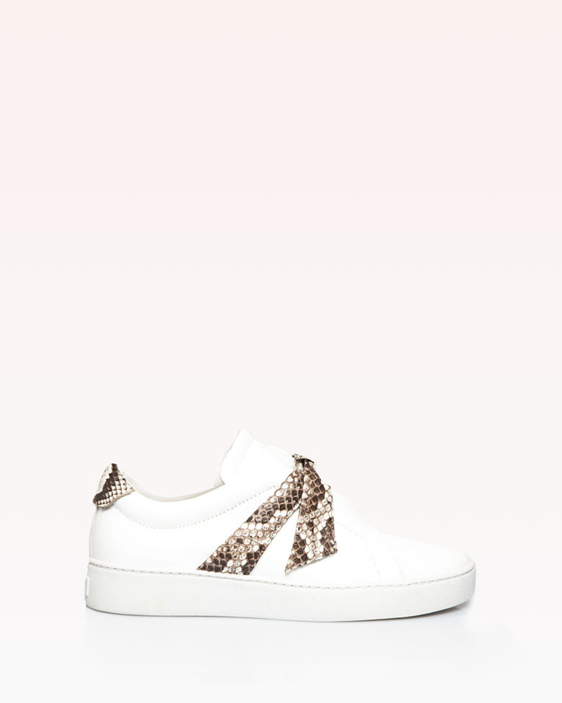 Clarita Jungle Sneaker with Python Bow 