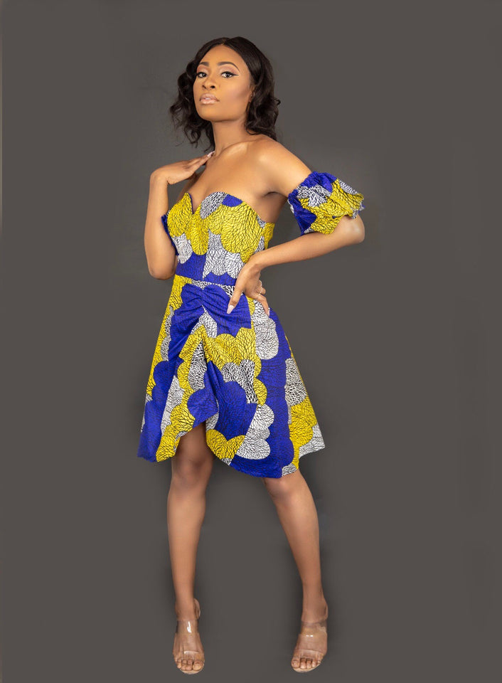 a line african print dress