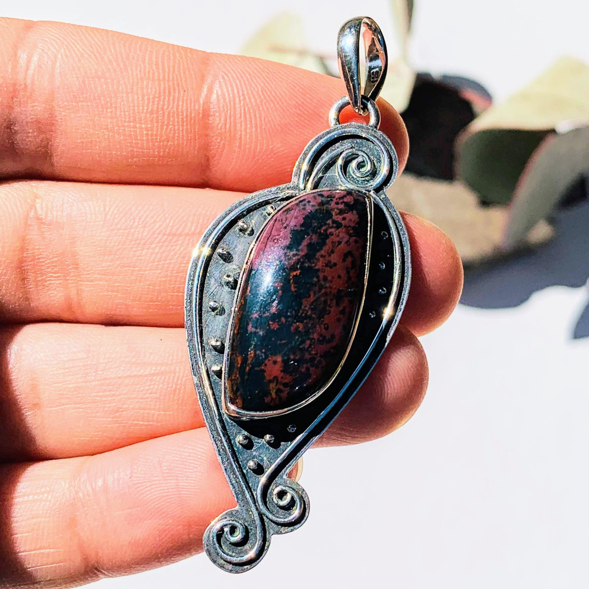 Elegant Style Chunky Bloodstone Sterling Silver Pendant (Includes ...