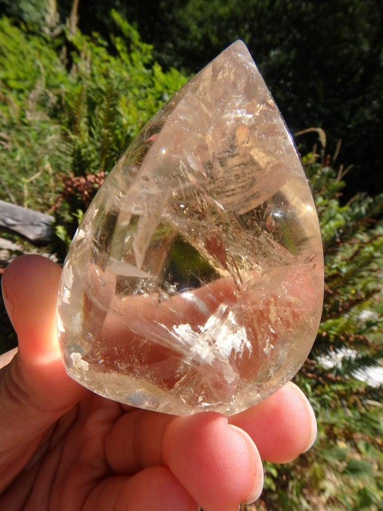 Natural Citrine Polished Flame Carving - Earth Family Crystals