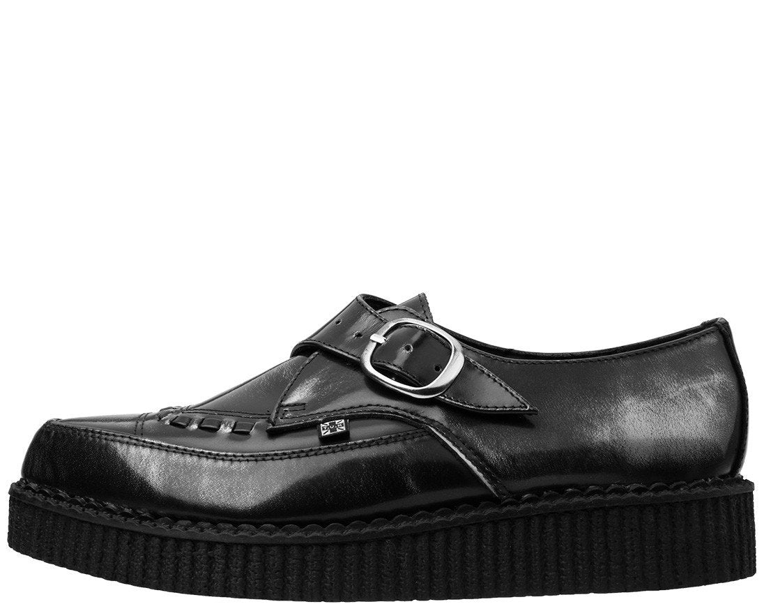 Grey Rub Off Leather Monk Buckle Pointed Creeper – T.U.K. Footwear Outlet