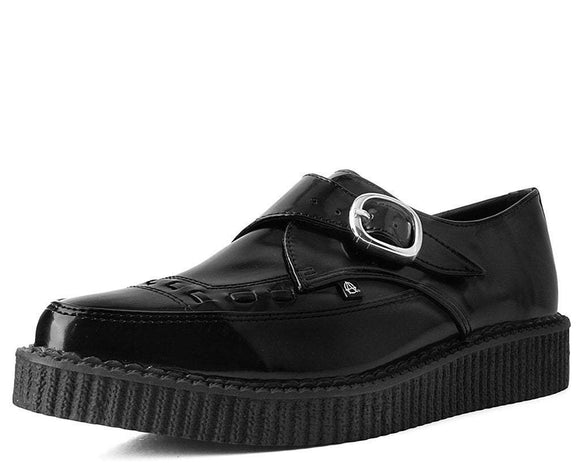 Black Hi Shine Lace Up Pointed Vegan Anarchic Creepers – T.U.K ...