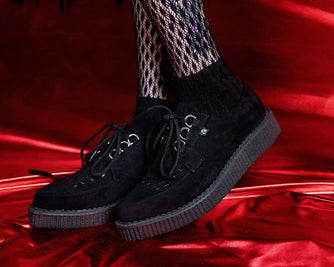 Midnight Blue Velvet Viva Low Sole Vegan Creepers – T.U.K.