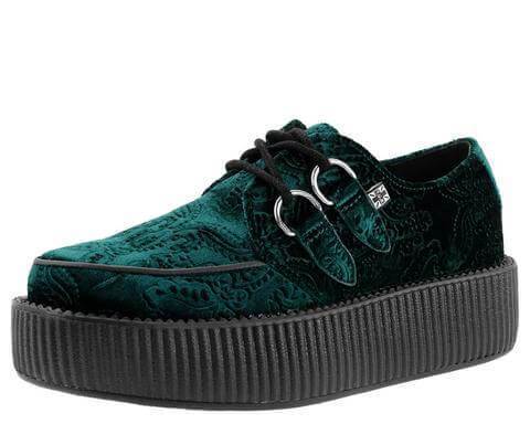 Emerald Green Embossed Velvet Creeper 