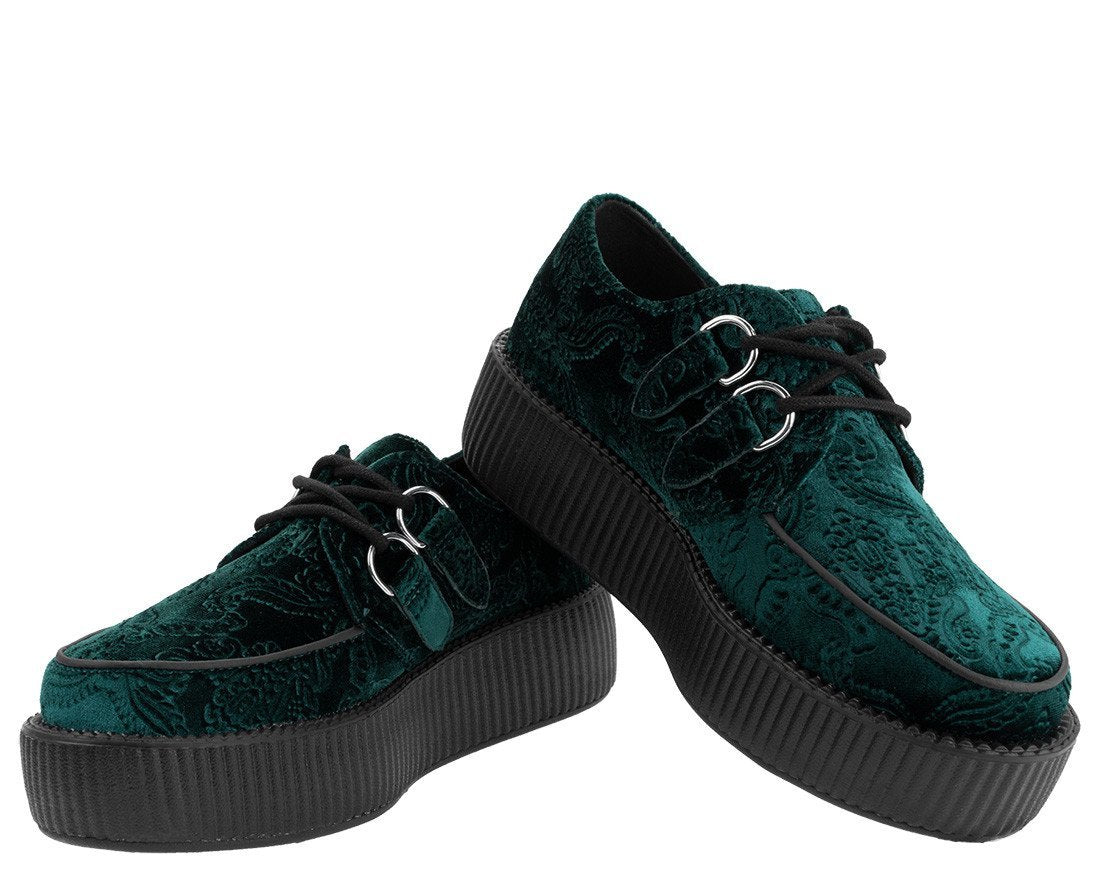 Emerald Green Embossed Velvet Creeper 