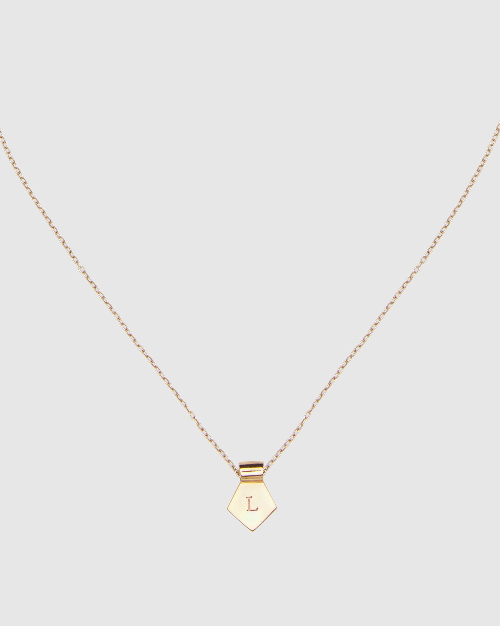 Letter L Pendant Necklace - Gold - CA Jewellery