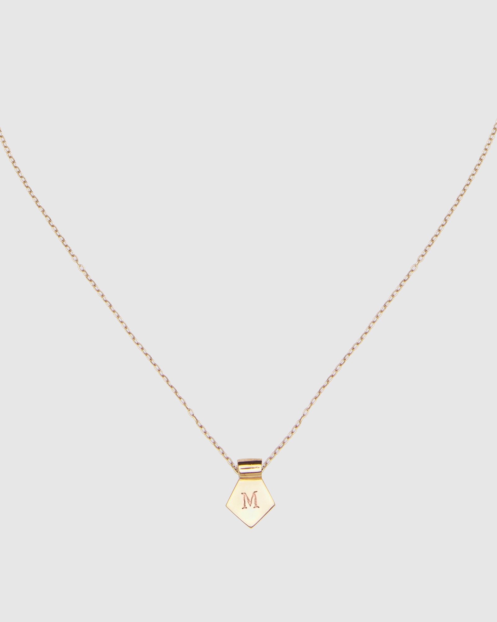 letter m necklace gold