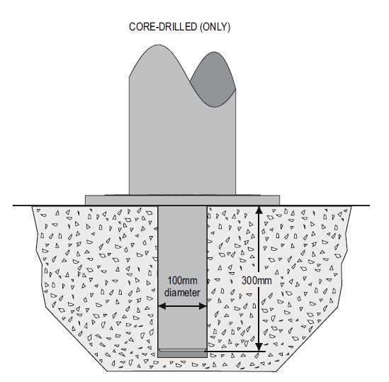 barrier group shock absorbing bollard detailed drawing