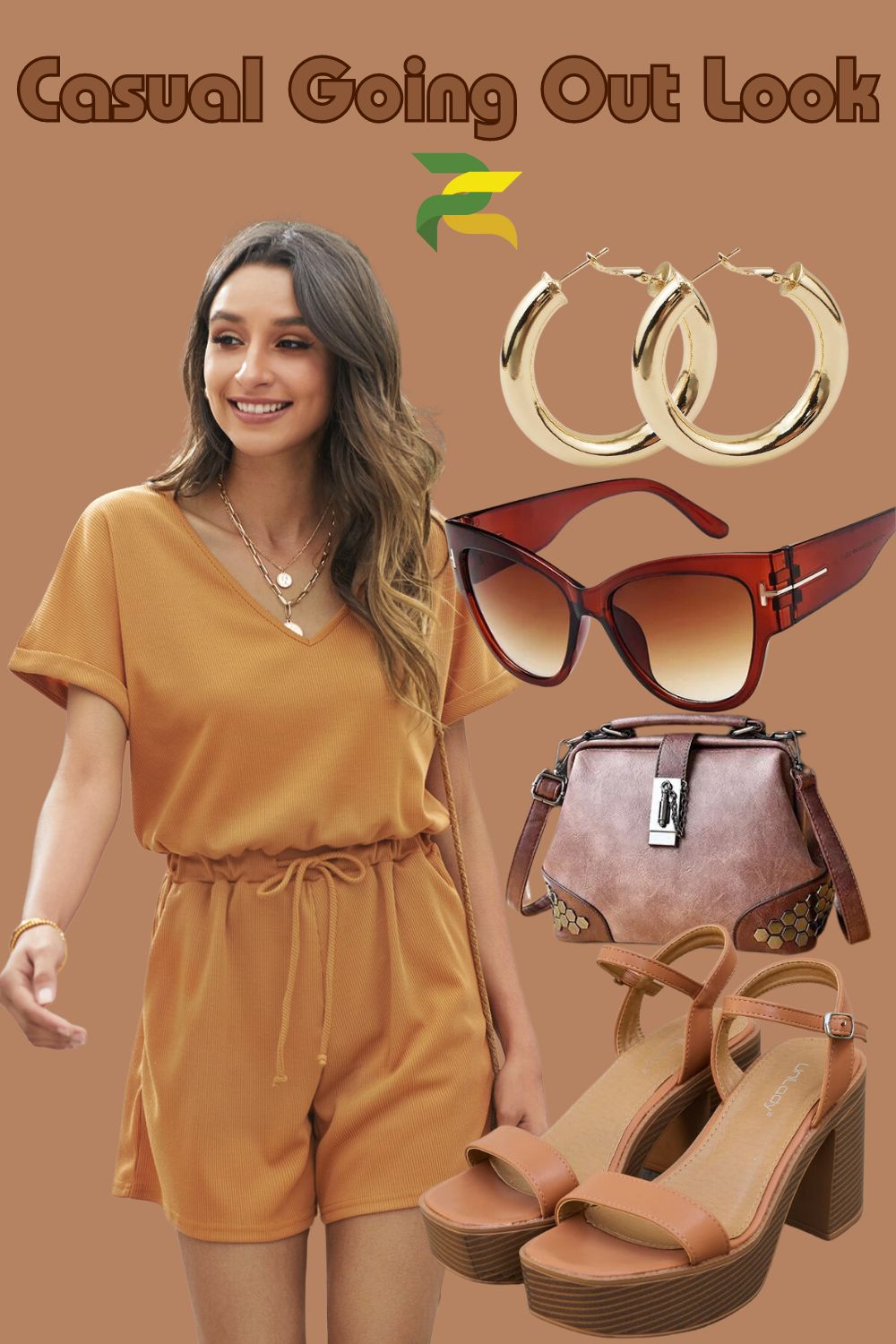 Short Sleeve Drawstring Waist Romper